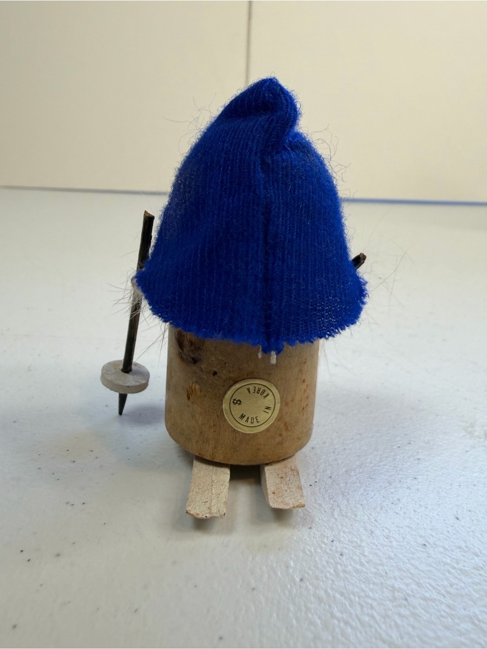 VINTAGE KURT ADLER WOODEN SKI ELF GNOME TOMTEN ORNAMENTS SKIS SKIING JAPAN 1960S - Picture 4 of 6